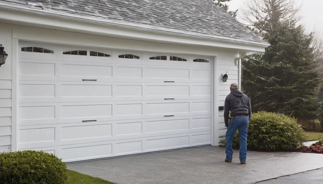 Independent garage door provider installing a new insulated garage door on a home in Methuen Town